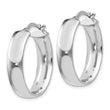 Sterling Silver Rhodium-plated Oval Hoop Earrings