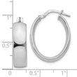Sterling Silver Rhodium-plated Oval Hoop Earrings