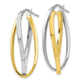 Sterling Silver Gold-tone Polished Hoop Earrings
