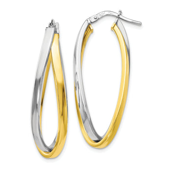 Sterling Silver Gold-tone Polished Hoop Earrings