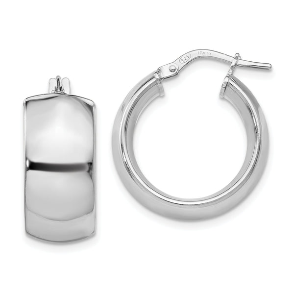 Sterling Silver Rhodium-plated Hoop Earrings