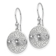 Sterling Silver Polished CZ Dangle Earrings