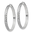 Sterling Silver Polished & Textured Hoop Earrings