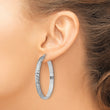 Sterling Silver Polished & Textured Hoop Earrings