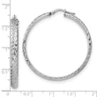 Sterling Silver Polished & Textured Hoop Earrings