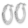 Sterling Silver Polished & Textured Hoop Earrings
