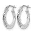 Sterling Silver Polished & Textured Hoop Earrings - Birthstone Company