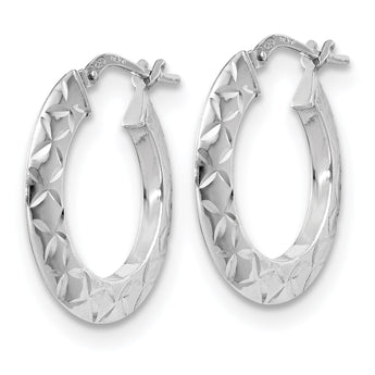 Sterling Silver Polished & Textured Hoop Earrings