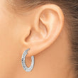 Sterling Silver Polished & Textured Hoop Earrings - Birthstone Company