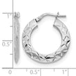 Sterling Silver Polished & Textured Hoop Earrings - Birthstone Company