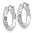 Sterling Silver Polished & D/C Hoop Earrings