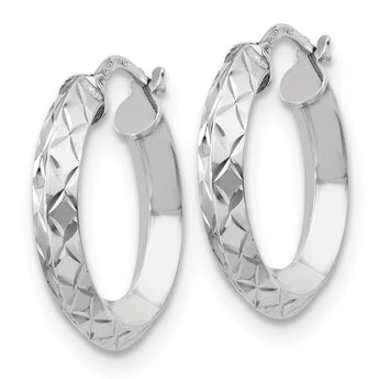 Sterling Silver Polished & D/C Hoop Earrings