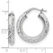 Sterling Silver Polished & D/C Hoop Earrings