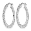 Sterling Silver Polished & D/C Hoop Earrings - Birthstone Company