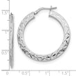 Sterling Silver Polished & D/C Hoop Earrings