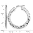 Sterling Silver Polished & D/C Hoop Earrings - Birthstone Company