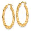 Sterling Silver Gold-Tone Polished and D/C Hoop Earrings