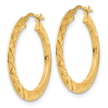 Sterling Silver Gold-Tone Polished and D/C Hoop Earrings