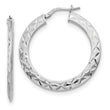 Sterling Silver Polished & D/C Hoop Earrings