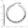 Sterling Silver Polished & D/C Hoop Earrings