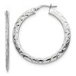Sterling Silver Polished & D/C Hoop Earrings