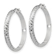 Sterling Silver Polished & Textured Hoop Earrings