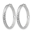 Sterling Silver Polished & Textured Hoop Earrings - Birthstone Company