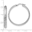 Sterling Silver Polished & Textured Hoop Earrings