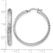 Sterling Silver Polished & Textured Hoop Earrings - Birthstone Company