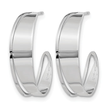 Sterling Silver Polished Fancy Post Hoop Earrings - Birthstone Company