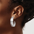 Sterling Silver Polished Fancy Post Hoop Earrings - Birthstone Company