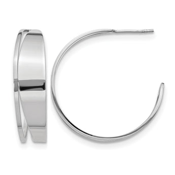 Sterling Silver Polished Fancy Post Hoop Earrings - Birthstone Company