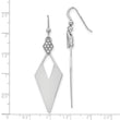 Sterling Silver Polished Crystal Diamond Shape Dangle Earrings