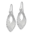 Sterling Silver Textured & D/C Dangle Shepherd Hook Earrings