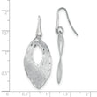 Sterling Silver Textured & D/C Dangle Shepherd Hook Earrings