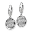 Sterling Silver Polished D/C Open Center Leverback Earrings