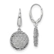 Sterling Silver Polished D/C Open Center Leverback Earrings