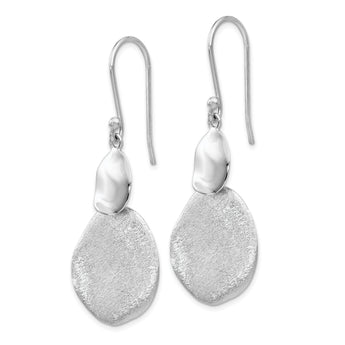 Sterling Silver Radiant Essence Polished Textured Dangle Earrings