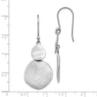 Sterling Silver Radiant Essence Polished Textured Dangle Earrings