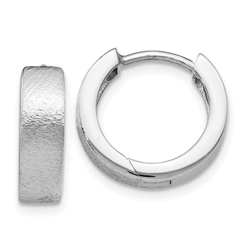 Sterling Silver Radiant Essence Textured Huggie Hoop Earrings