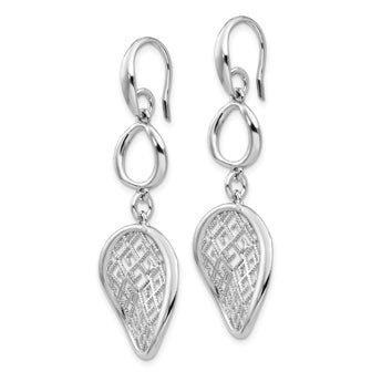 Sterling Silver Rhodium-plated Filigree Dangle Earrings