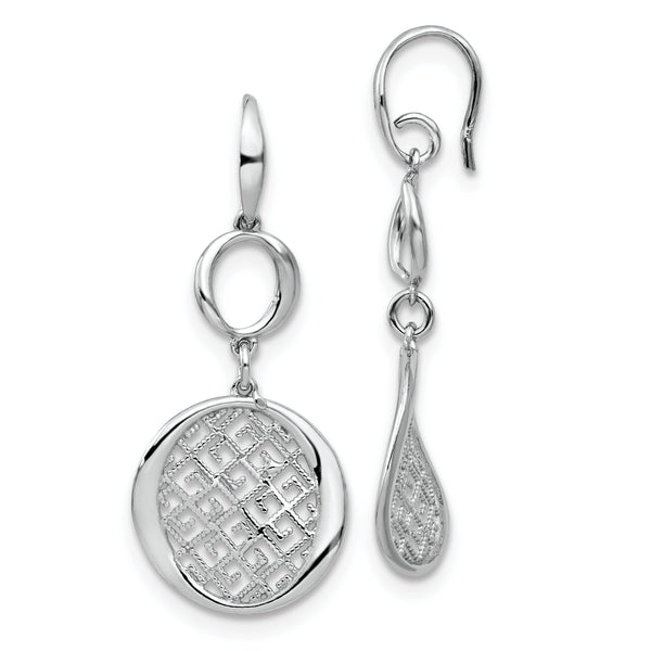 Sterling Silver Rhodium-plated Filigree Dangle Earrings