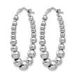 Sterling Silver Polished Beaded Hoop Earrings - Birthstone Company