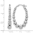 Sterling Silver Polished Beaded Hoop Earrings - Birthstone Company