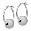 Sterling Silver Radiant Essence Brushed & Polished Hoop Earrings