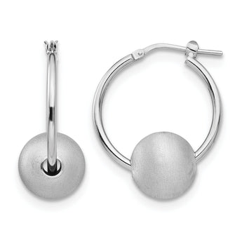 Sterling Silver Radiant Essence Brushed & Polished Hoop Earrings - Birthstone Company
