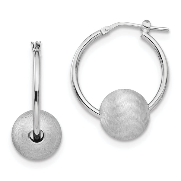 Sterling Silver Radiant Essence Brushed & Polished Hoop Earrings