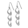 Sterling Silver Rhodium-plated Polished D/C Dangle Earrings