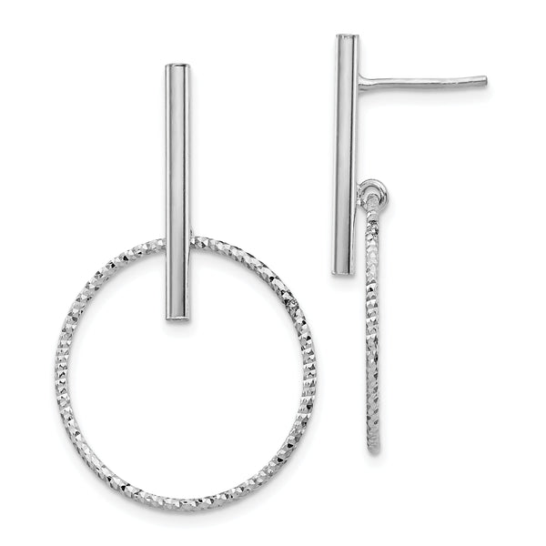 Sterling Silver Rhod Radiant Essence D/C Post Dangle Earrings