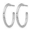 Sterling Silver Rhod Radiant Essence D/C Hoop Earrings - Birthstone Company